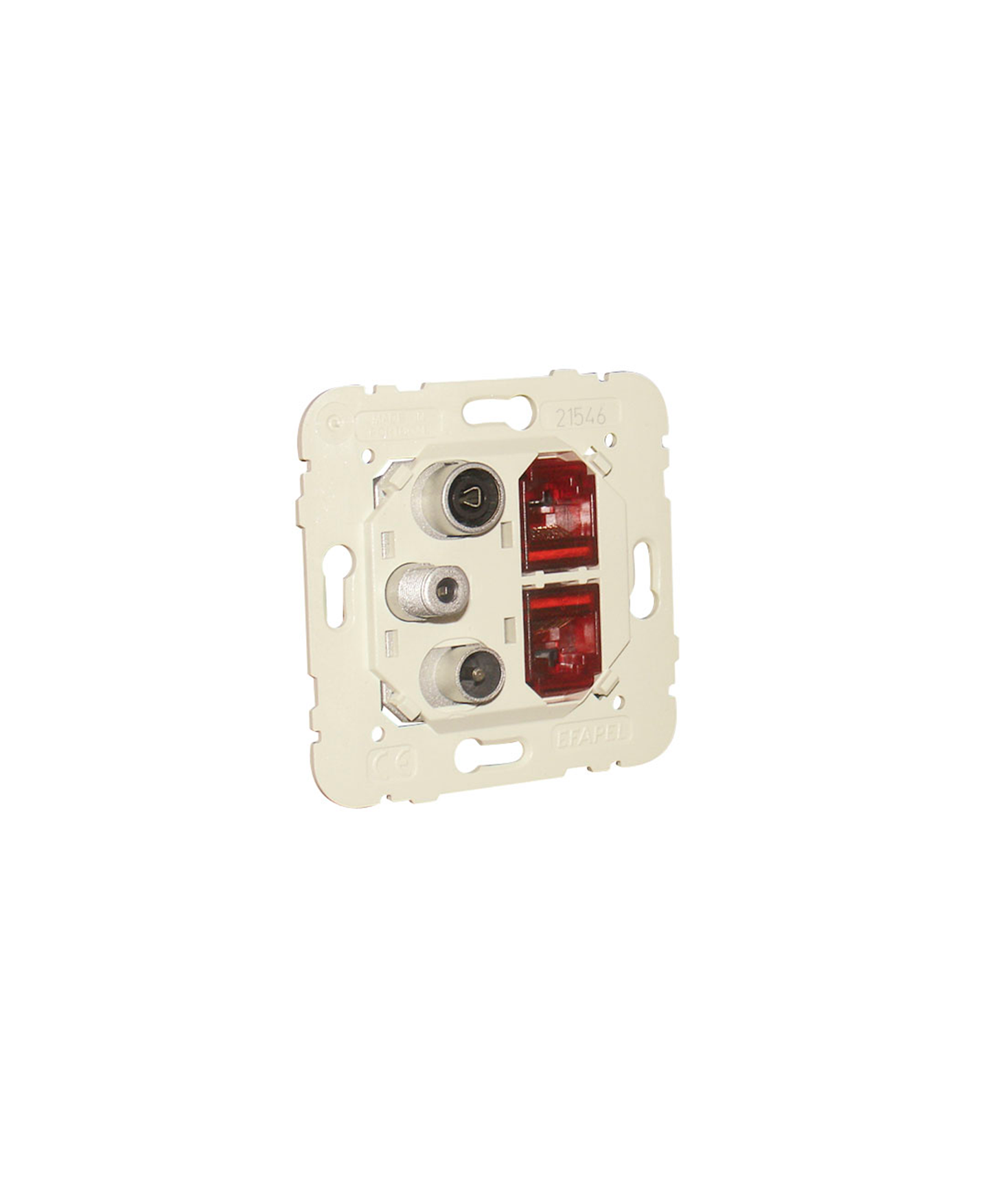 Tomada Mista R - TV - SAT - 2 x RJ45 Cat. 6 UTP Estrela