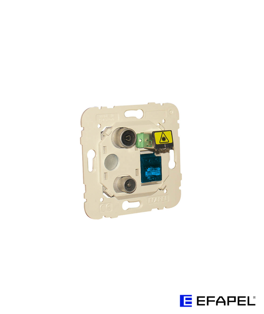 Tomada Mista R - TV - RJ45 Cat. 6A UTP -FO SC-APC Estrela