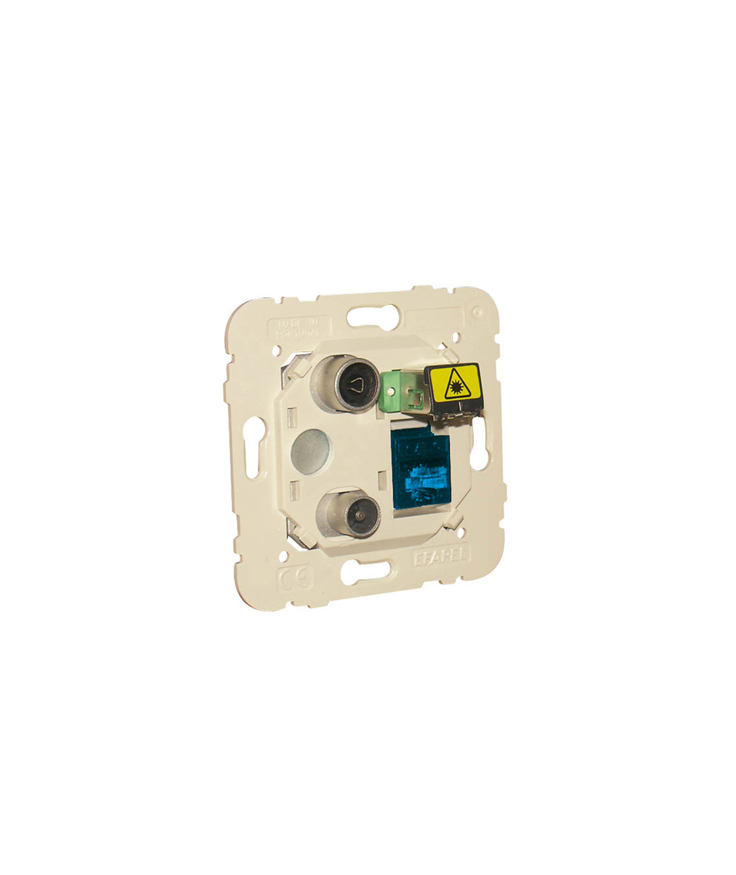 Tomada Mista R - TV - RJ45 Cat. 6A UTP -FO SC-APC Estrela