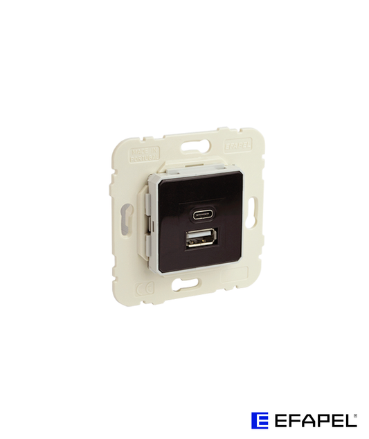 Carregador Duplo USB Tipo A + Tipo C