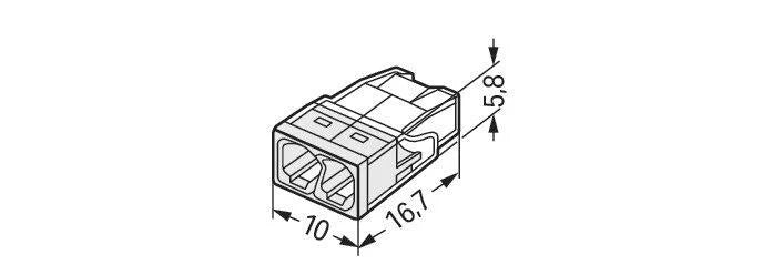 Conjunto 10 Ligadores Wago para 2 Condutores (0,5mm² a 2,5mm²)