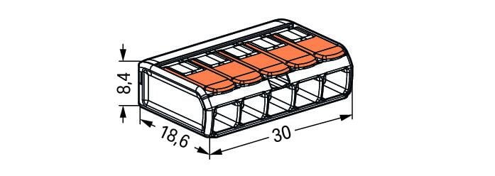 Conjunto 10 Ligadores Wago para 5 Condutores (0,2mm² a 4mm²)