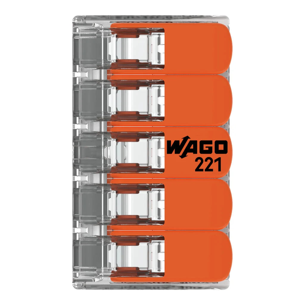 Conjunto 10 Ligadores Wago para 5 Condutores (0,2mm² a 4mm²)