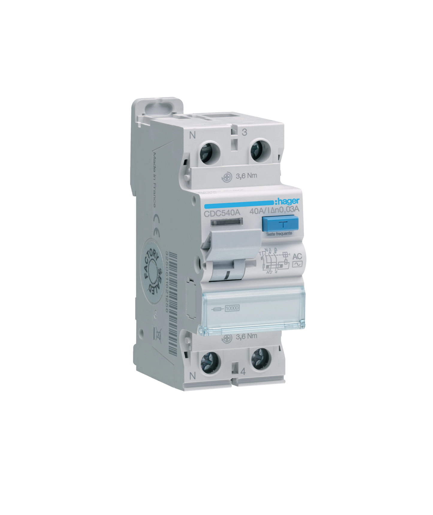 Interruptor Diferencial 1P+N 40A 30mA Tipo AC 2 Módulos