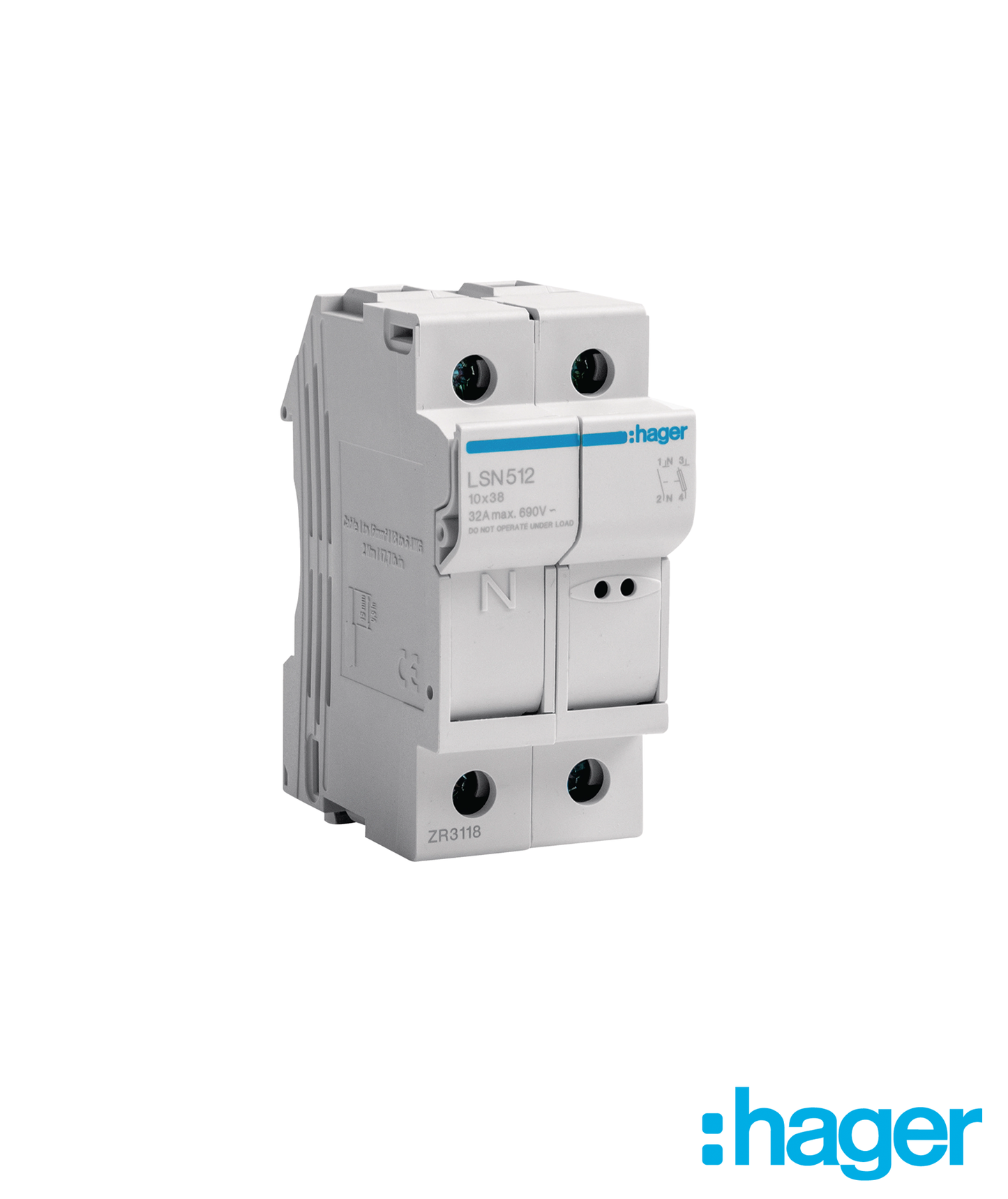 Corta-Circuitos 1P+N 32A 400V L38 2 Módulos