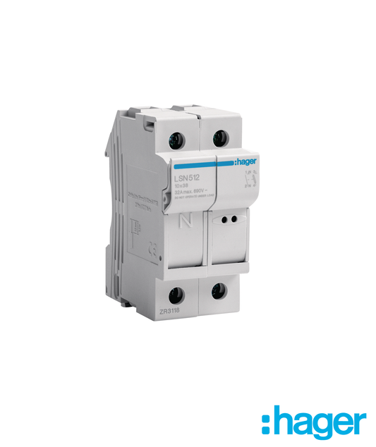 Corta-Circuitos 1P+N 32A 400V L38 2 Módulos