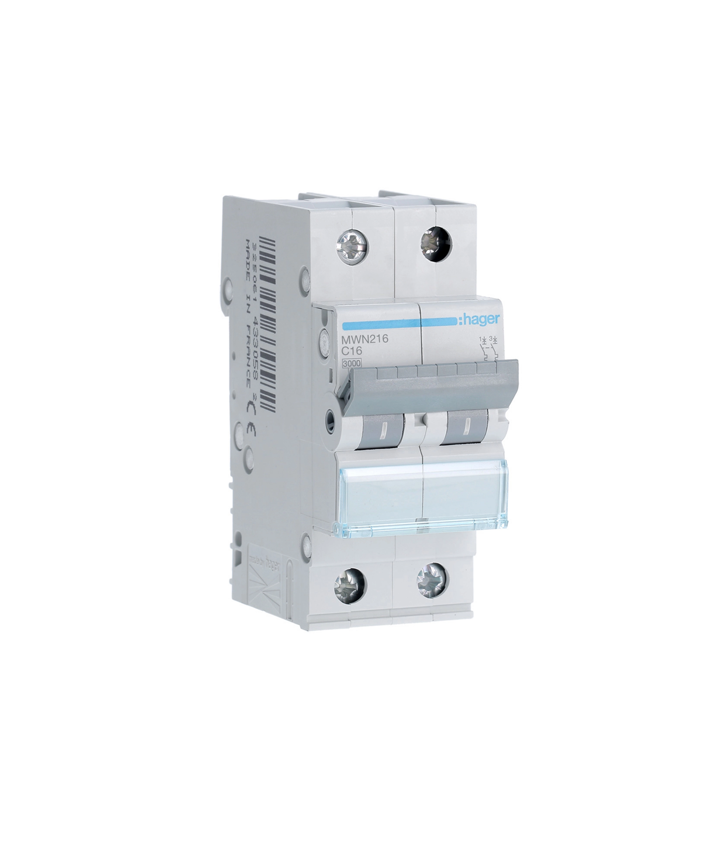 Disjuntor 2P 16A C 3kA 2 Módulos