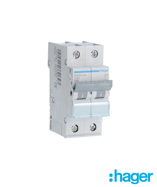 Disjuntor 2P 40A C 3kA 2 Módulos