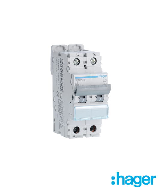 Disjuntor 2P 6A C 6/10kA 2 Módulos