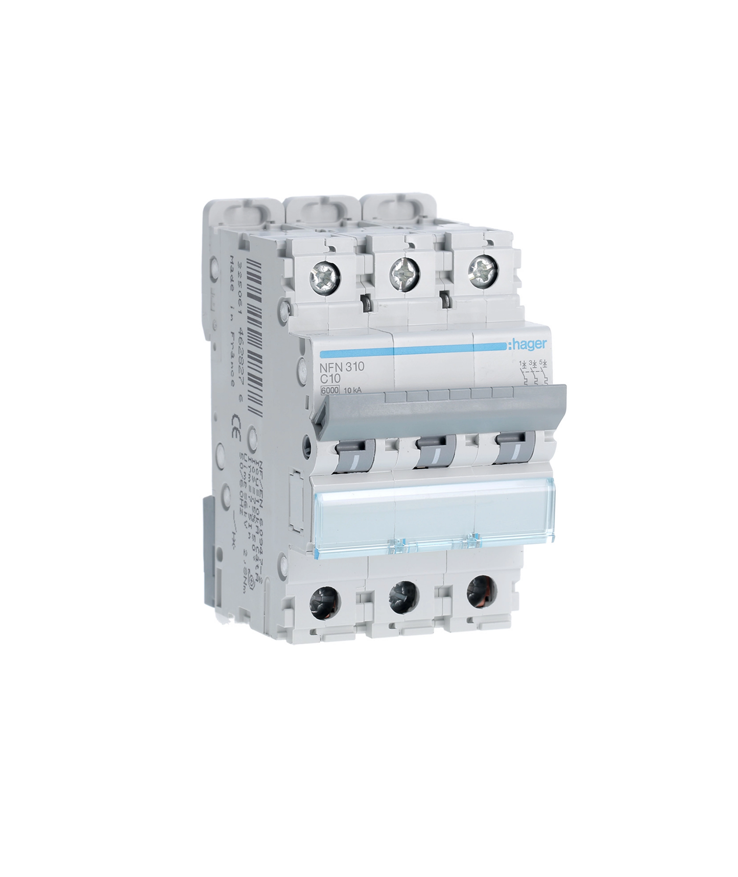 Disjuntor 3P 10A C 6/10kA 3 Módulos