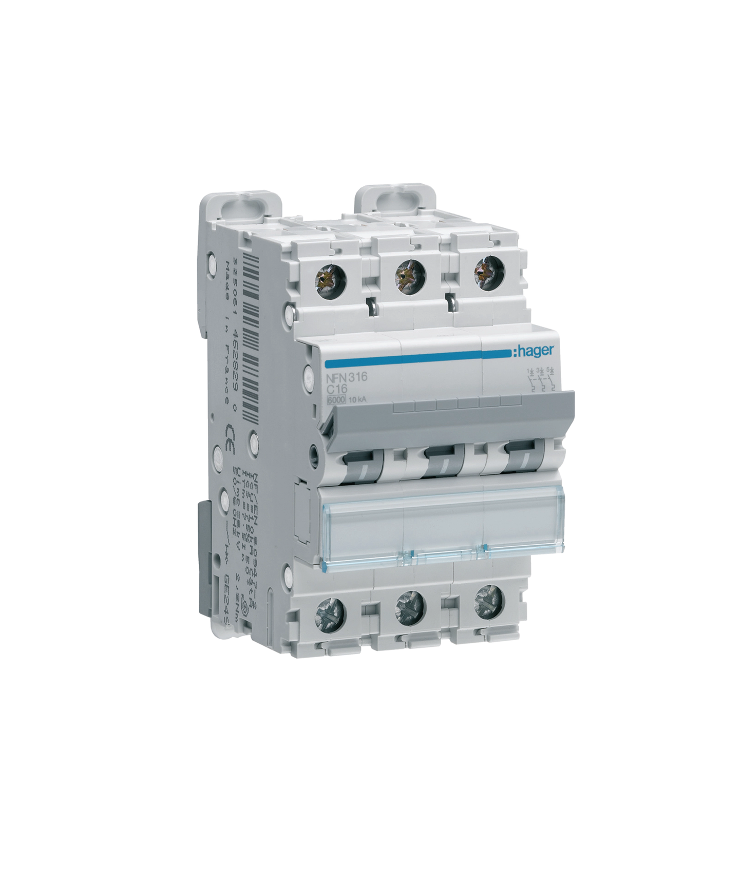 Disjuntor 3P 16A C 6/10kA 3 Módulos