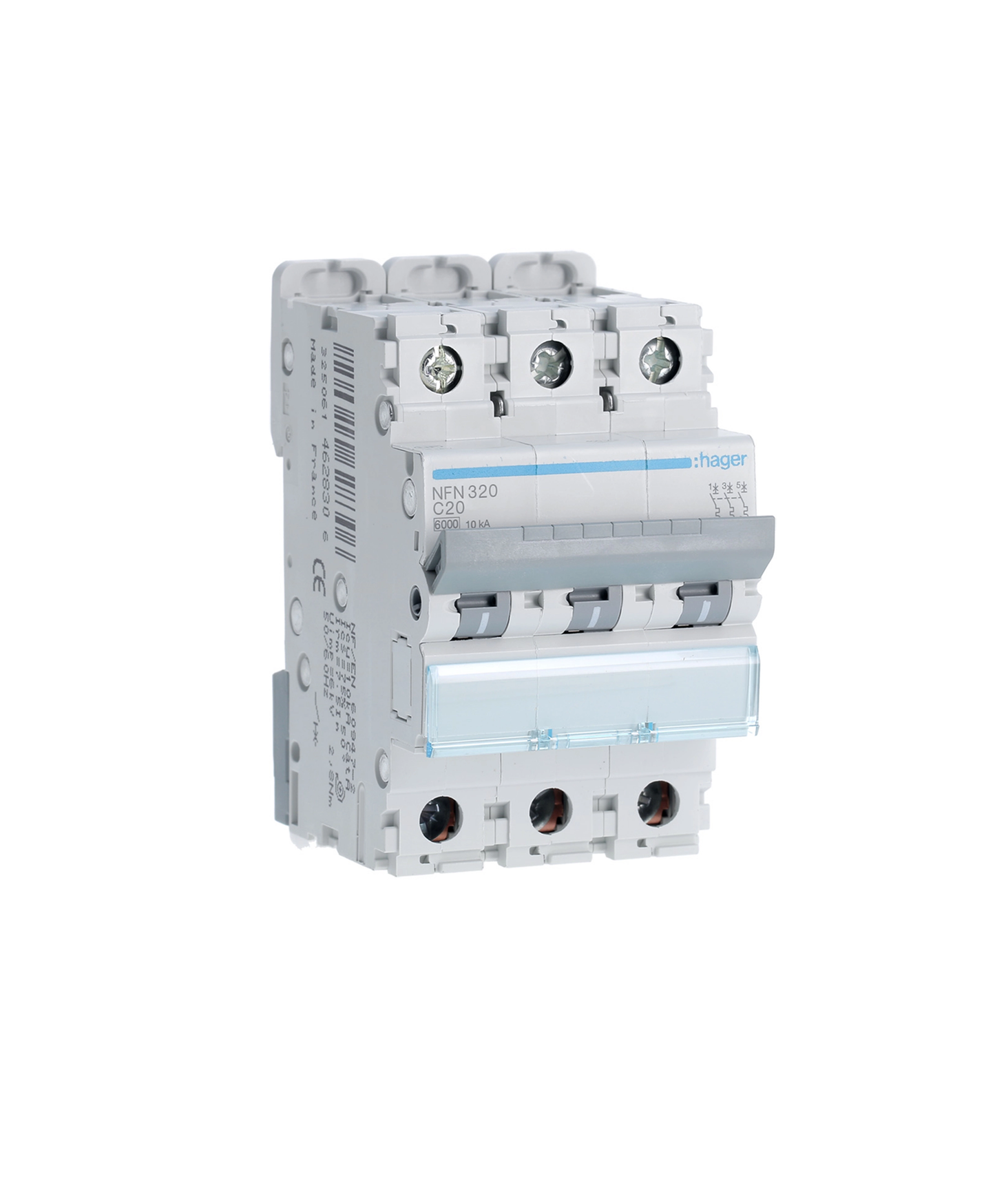 Disjuntor 3P 20A C 6/10kA 3 Módulos