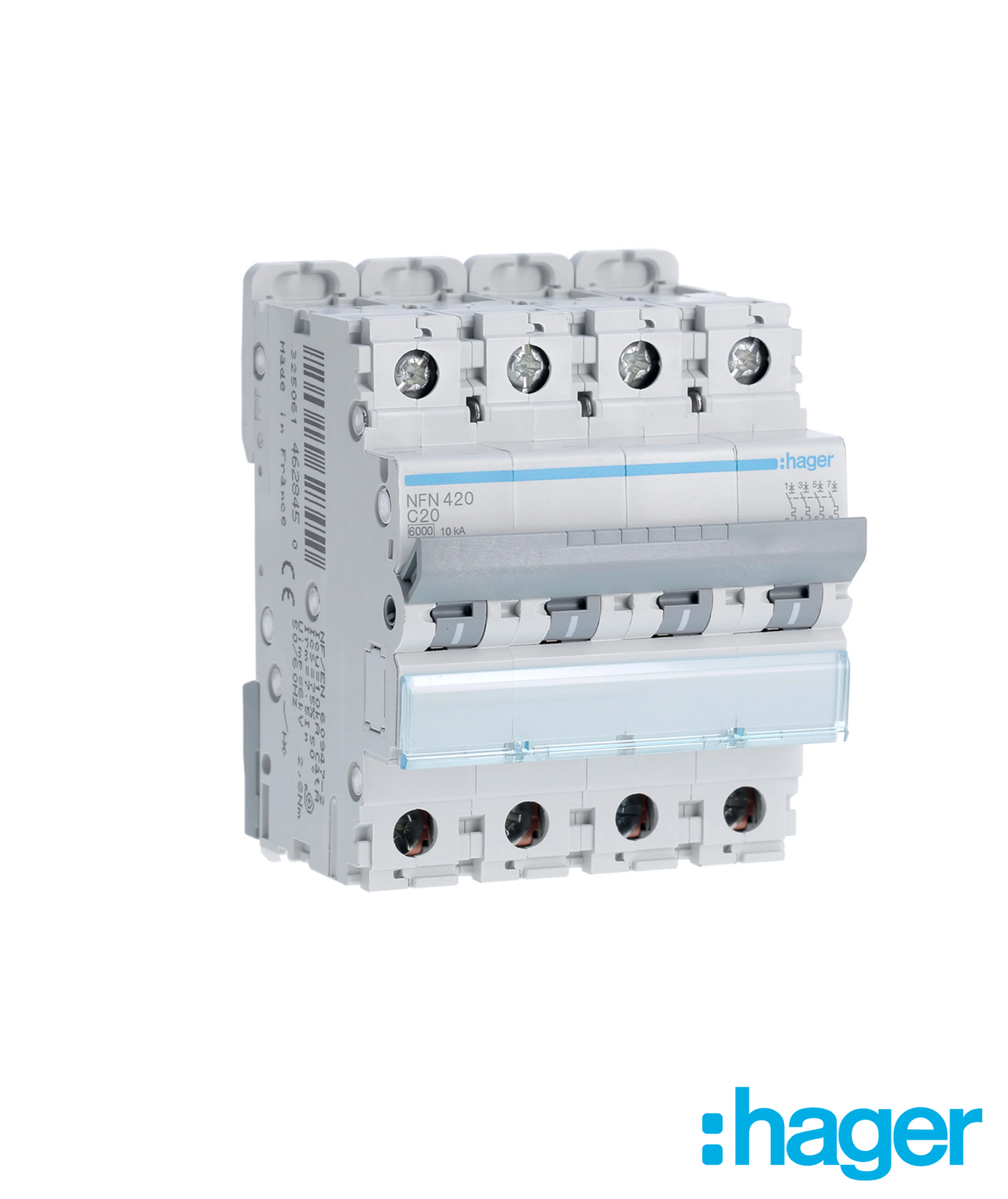 Disjuntor 4P 20A C 6/10kA 4 Módulos