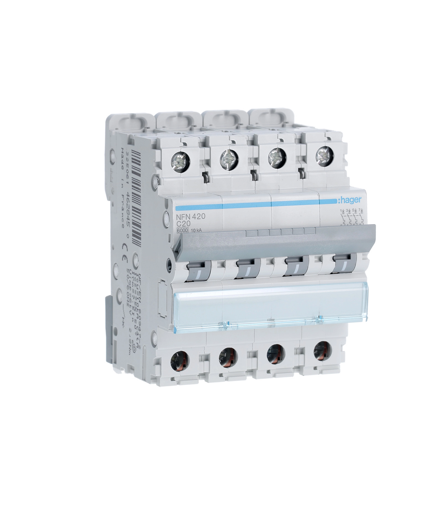 Disjuntor 4P 20A C 6/10kA 4 Módulos
