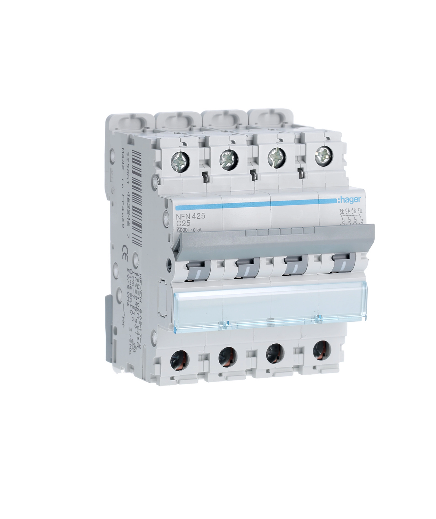 Disjuntor 4P 25A C 6/10kA 4 Módulos
