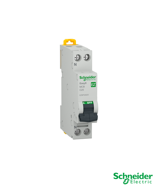 Disjuntor 1P+N 25A Curva C 4,5KA 230V Easy9