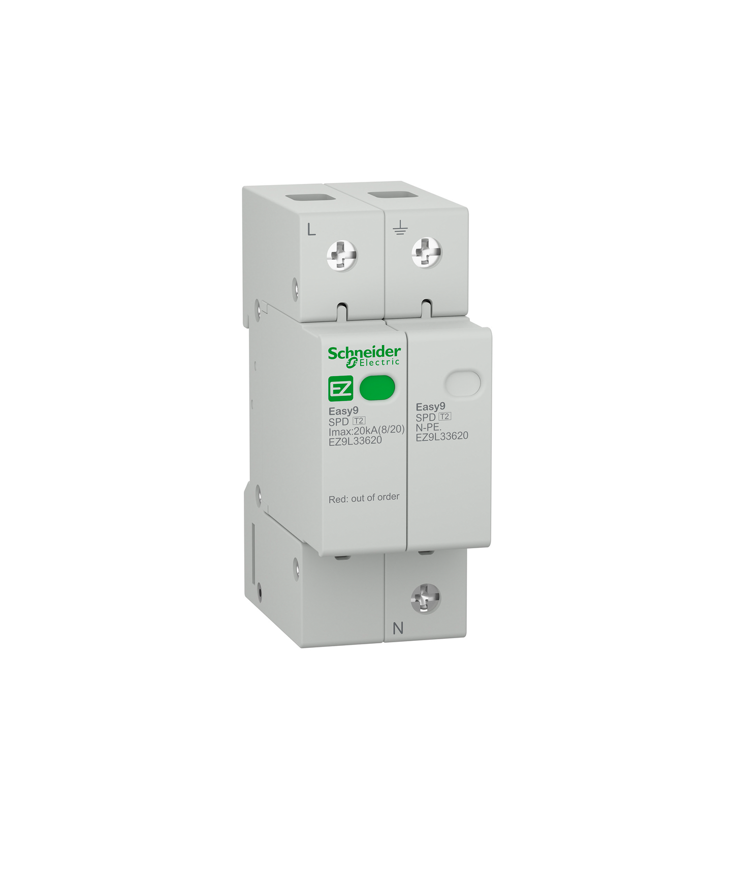 Descarregador de Sobretensões Tipo 2 1P+N 20KA 230V Easy9
