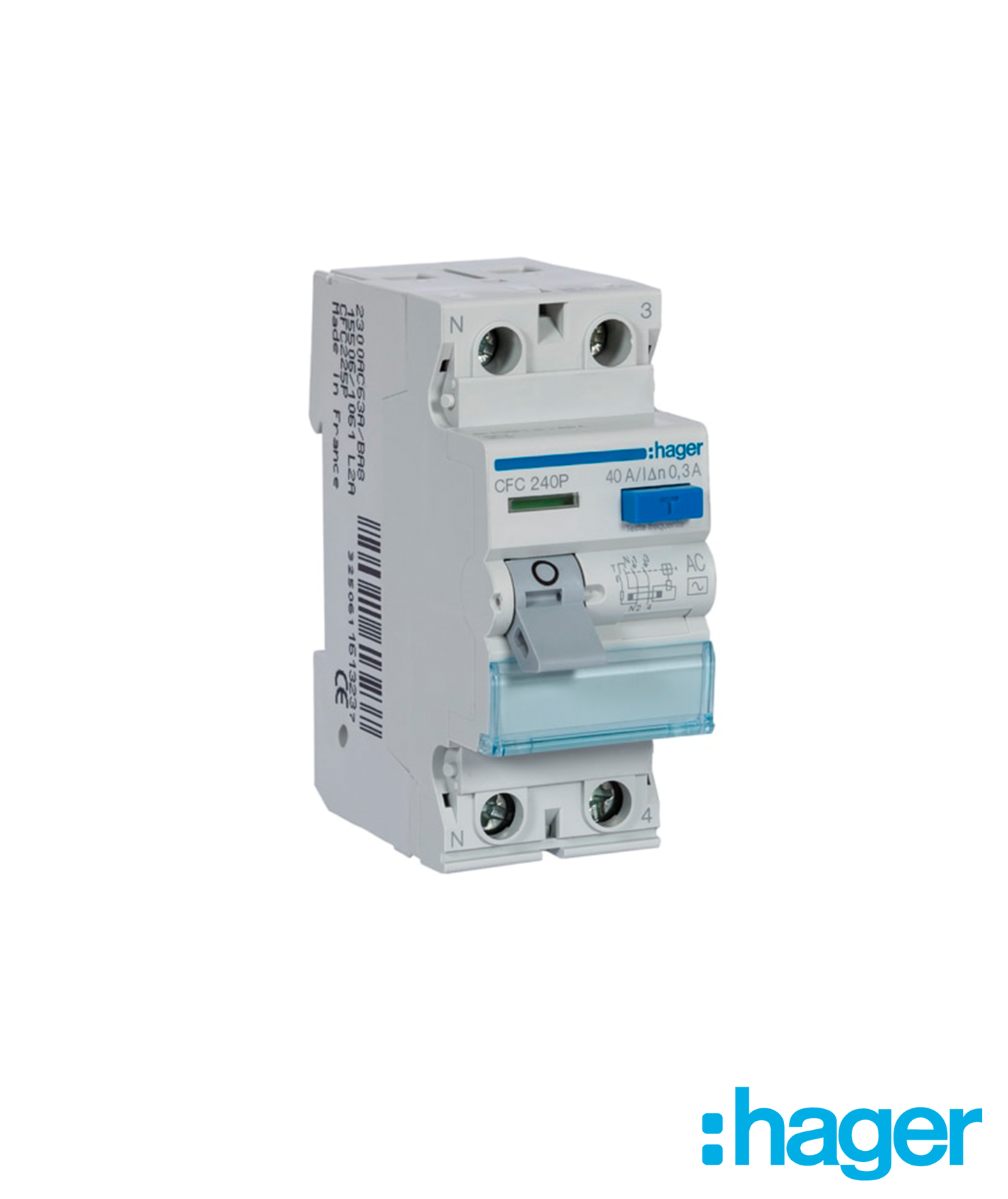 Interruptor Diferencial 2P 40A 300mA Tipo AC 2 Módulos