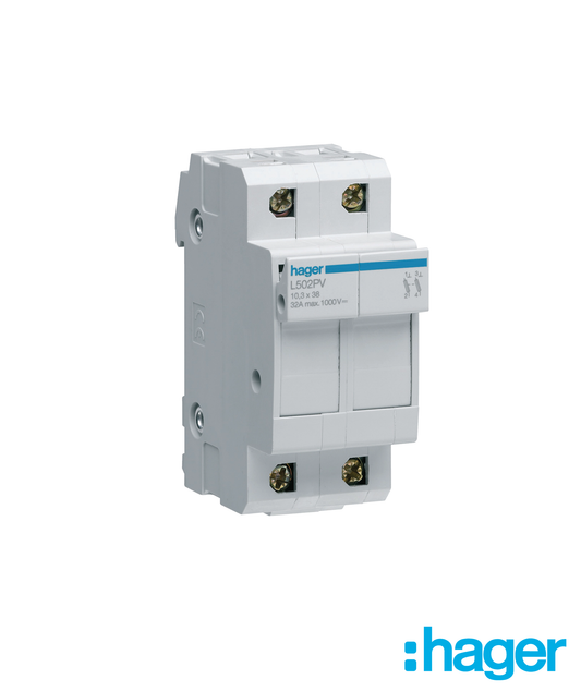 Corta-Circuitos p/ Fusíveis 2P 1000V DC Hager
