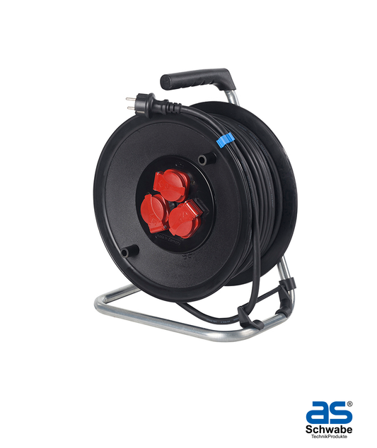 Enrolador 320mmØ H07RN-F 3G2,5 c/3 Tomadas Schuko e Cabo 40 metros