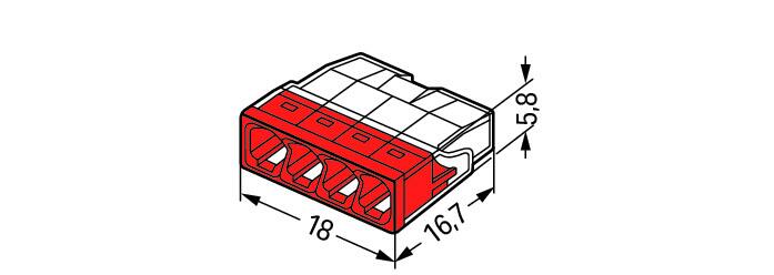 Conjunto 10 Ligadores Wago para 4 Condutores (0,5mm² a 2,5mm²)