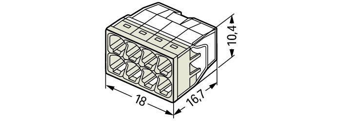 Conjunto 10 Ligadores Wago para 8 Condutores (0,5mm² a 2,5mm²)