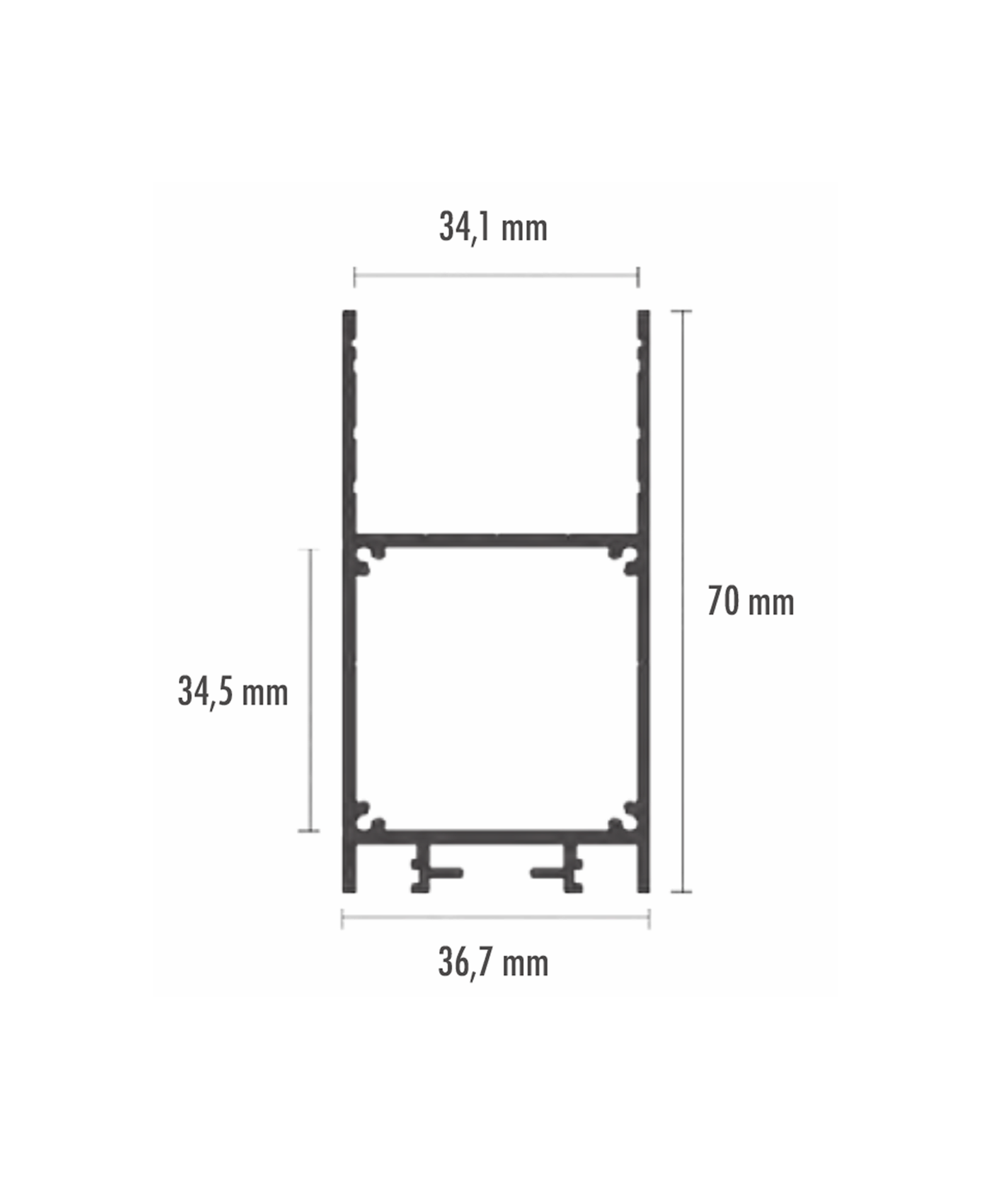 Perfil de 2 Metros OUT008 p/ Fitas de LED