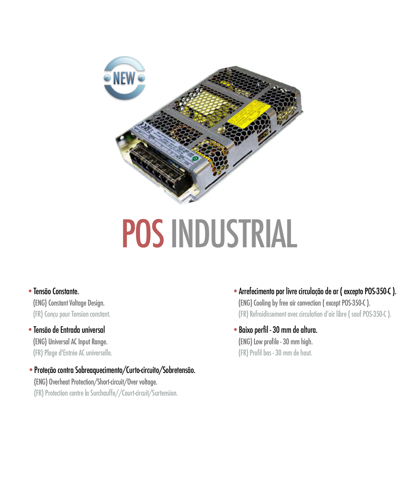 Fonte de Alimentação POS INDUSTRIAL - 12V