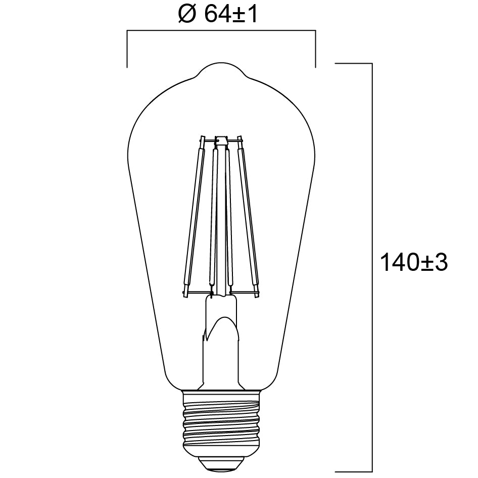 ToLEDo RT ST64 4,5W GL 420LM 825 E27 2500K