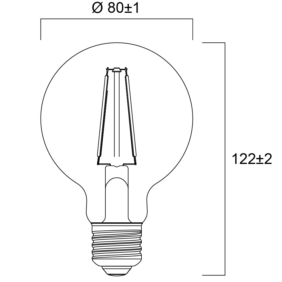 ToLEDo RT G80 6W CL 640LM 827 E27 2700K