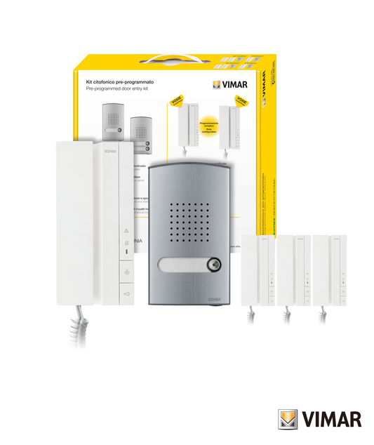 Kit Áudio Porteiro c/Telefone Voxie para 4 Habitações Elvox K40540VOX04