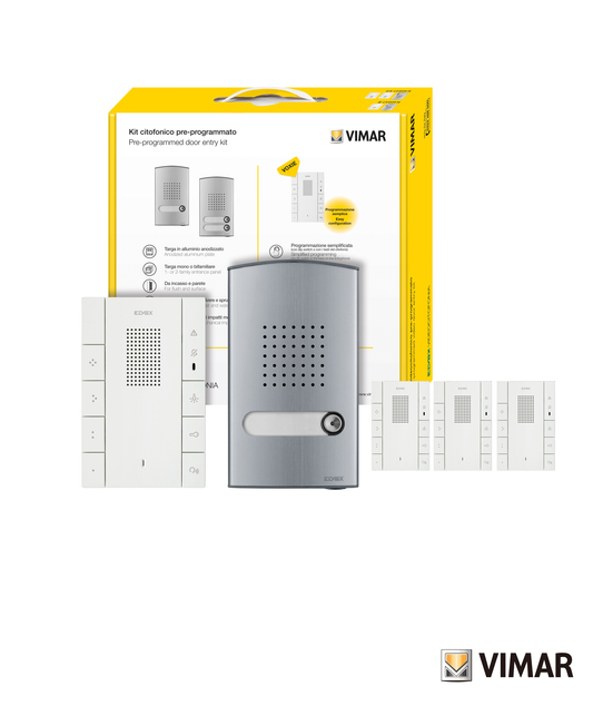 Kit Áudio Porteiro Voxie para 4 Habitações Elvox K40547VOX04