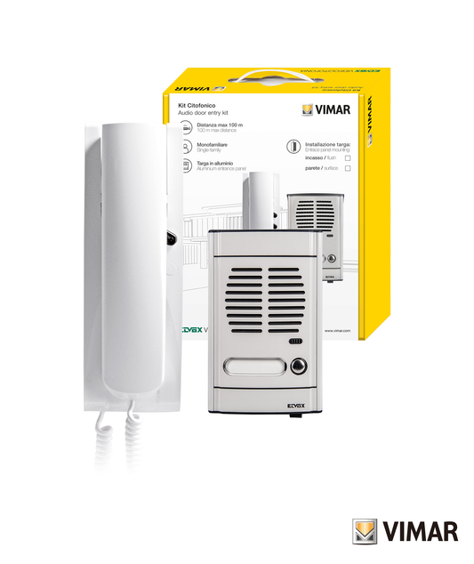 Kit Intercomunicador Unifamiliar p/Encastrar Elvox 884G/S