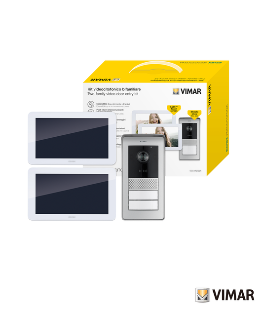 Kit Videoporteiro Bifamiliar c/Monitor Táctil 7'' Elvox K42936