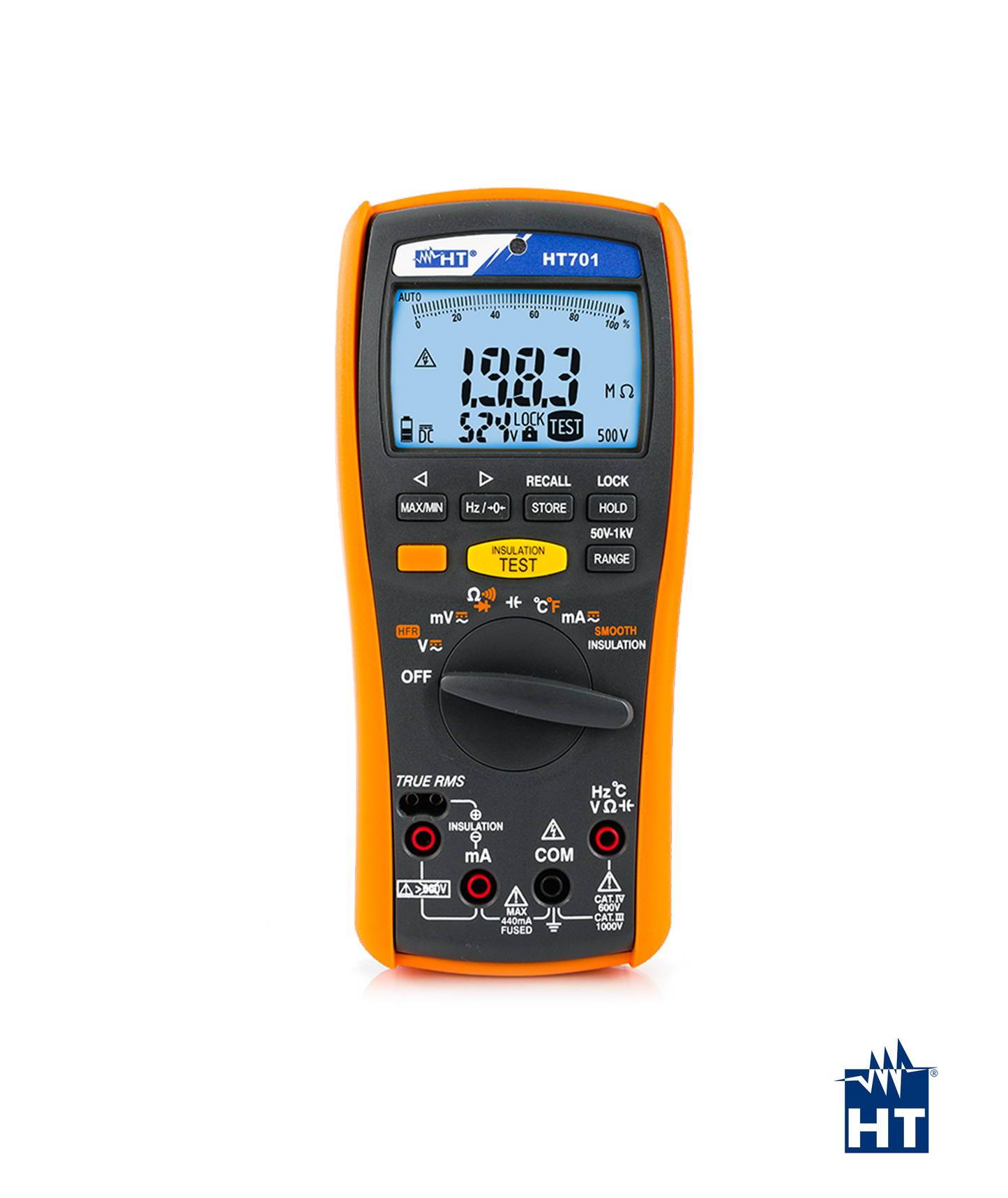 Multímetro Profissional HT701 c/ Medição de Isolamento até 1000V