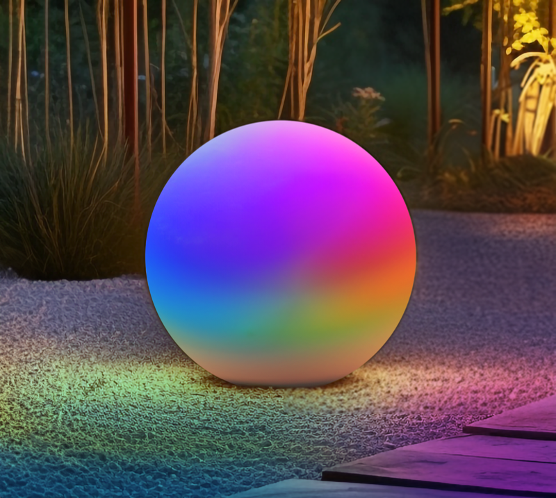 Bola Luminosa para Jardim 0,9W 7lm RGB+3000K - Ø 40cm (carrega com o sol)