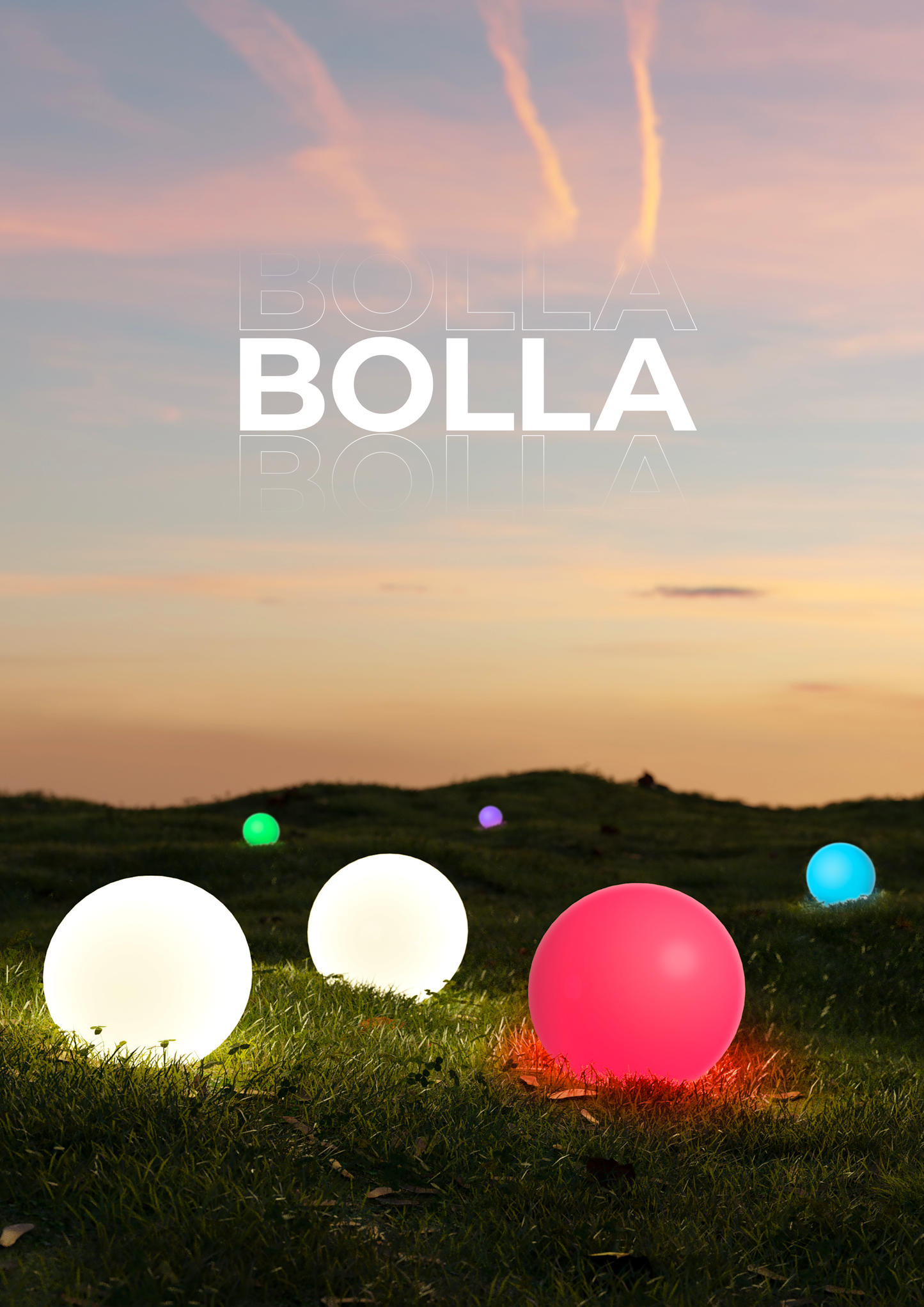 Bola Luminosa para Jardim 0,9W 7lm RGB+3000K - Ø 40cm (carrega com o sol)