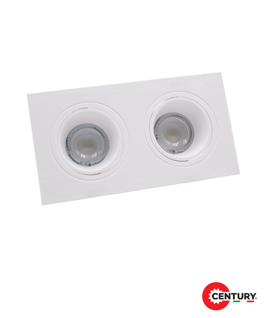 Suporte de Encastrar Klik Quadrado 2xGU10 Branco