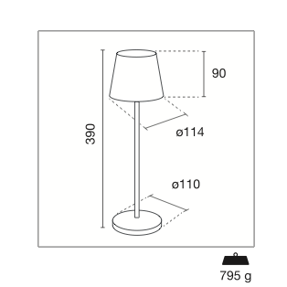 Lume Plus | Candeeiro de Mesa sem Fios LED 2,2W 190lm 2700K Turquesa