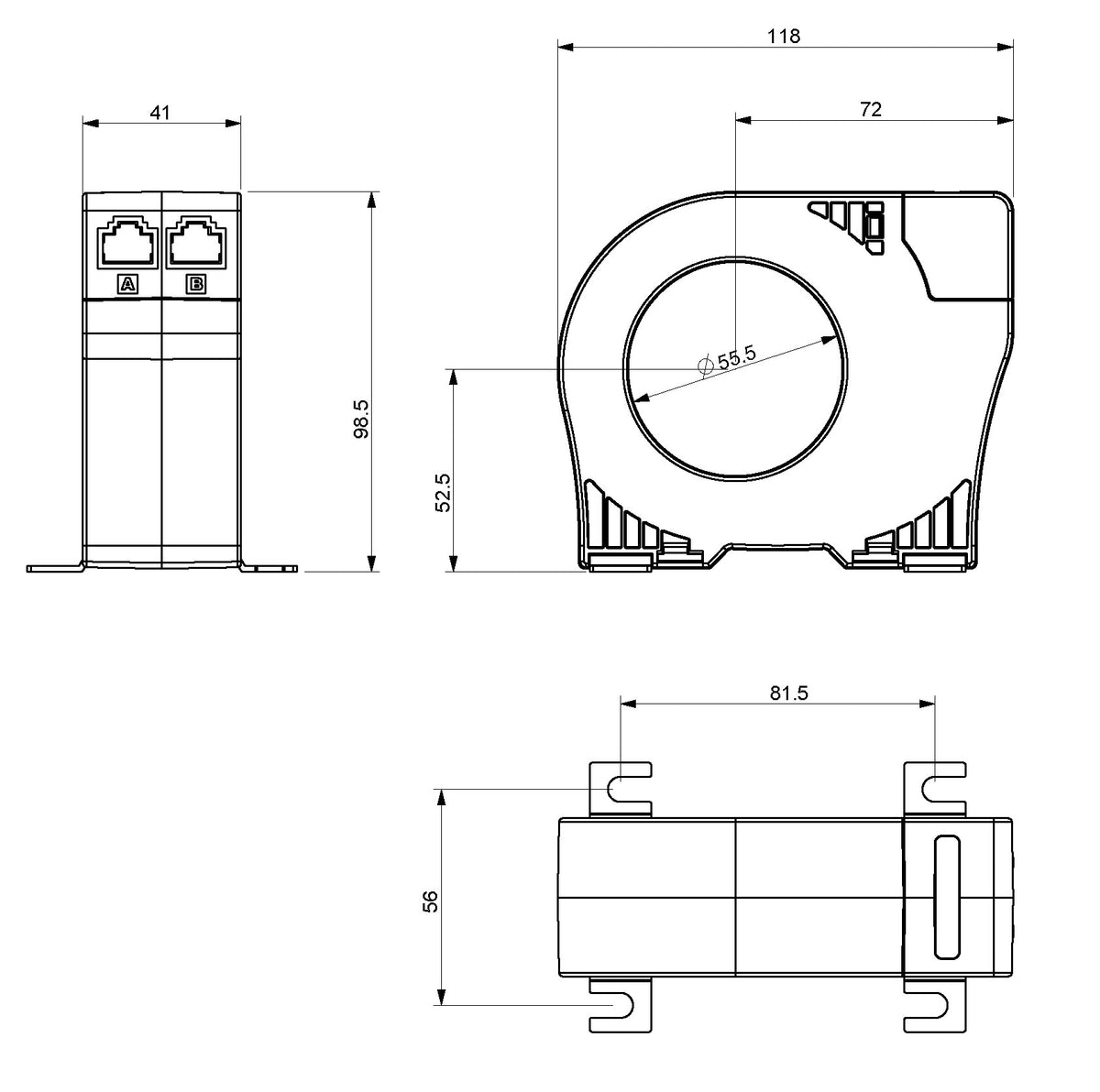 WGB-55 | Transformador Diferencial para Relé Diferencial Tipo B