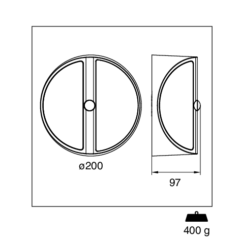 Aplique Solar Aura Redondo 5W 500lm 4000K
