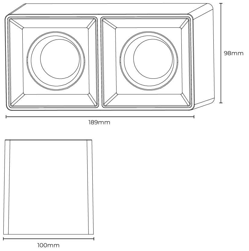 Aplique de Tecto Duplo Orientável Horatia GU10