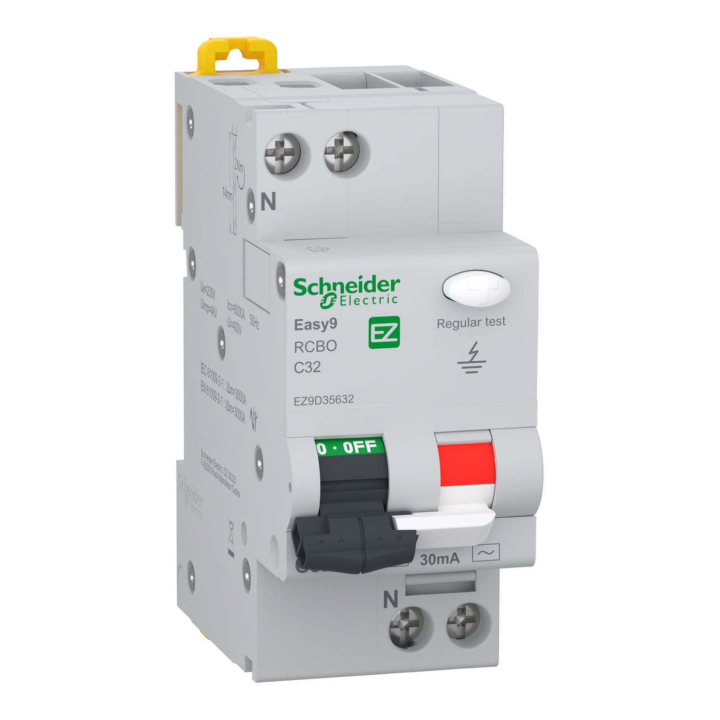 Disjuntor Diferencial 1P+N 32A Curva C 6KA Tipo AC 30mA Easy9