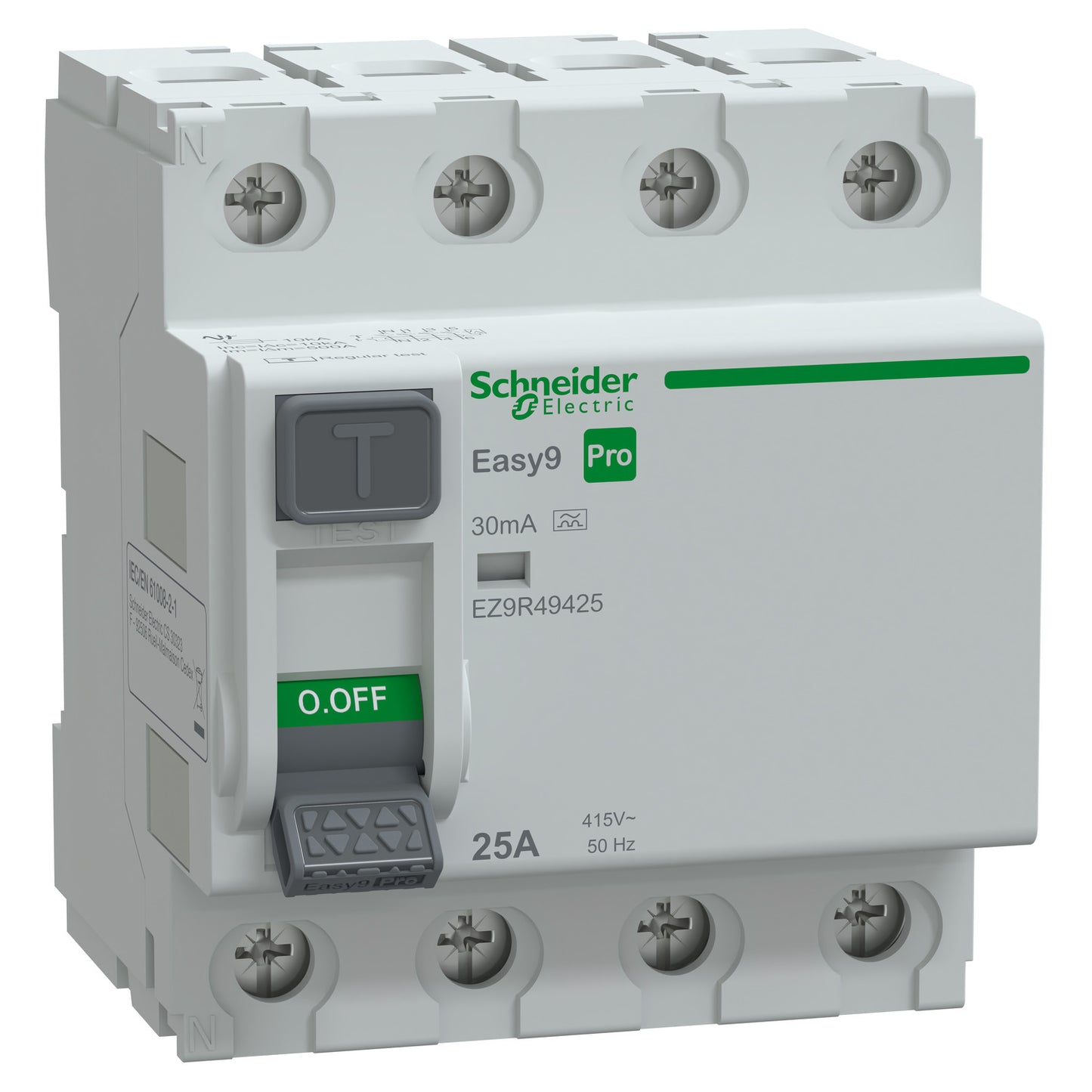 Interruptor Diferencial 4P 25A 30mA Tipo A 230V Easy9