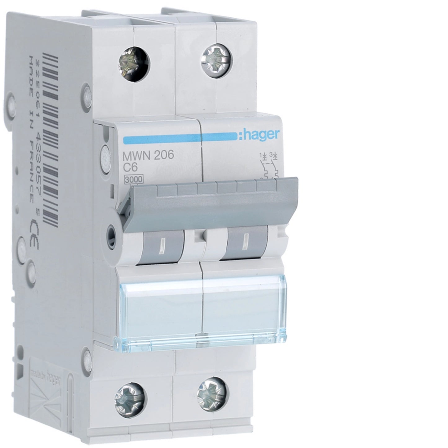 Disjuntor 2P 6A C 3kA 2 Módulos