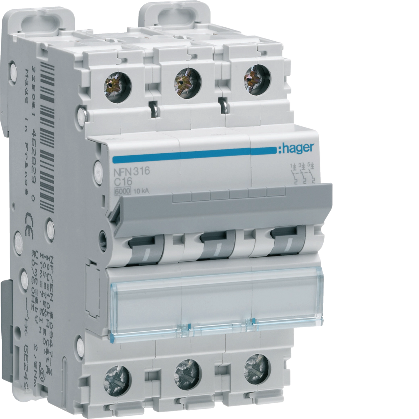 Disjuntor 3P 16A C 6/10kA 3 Módulos