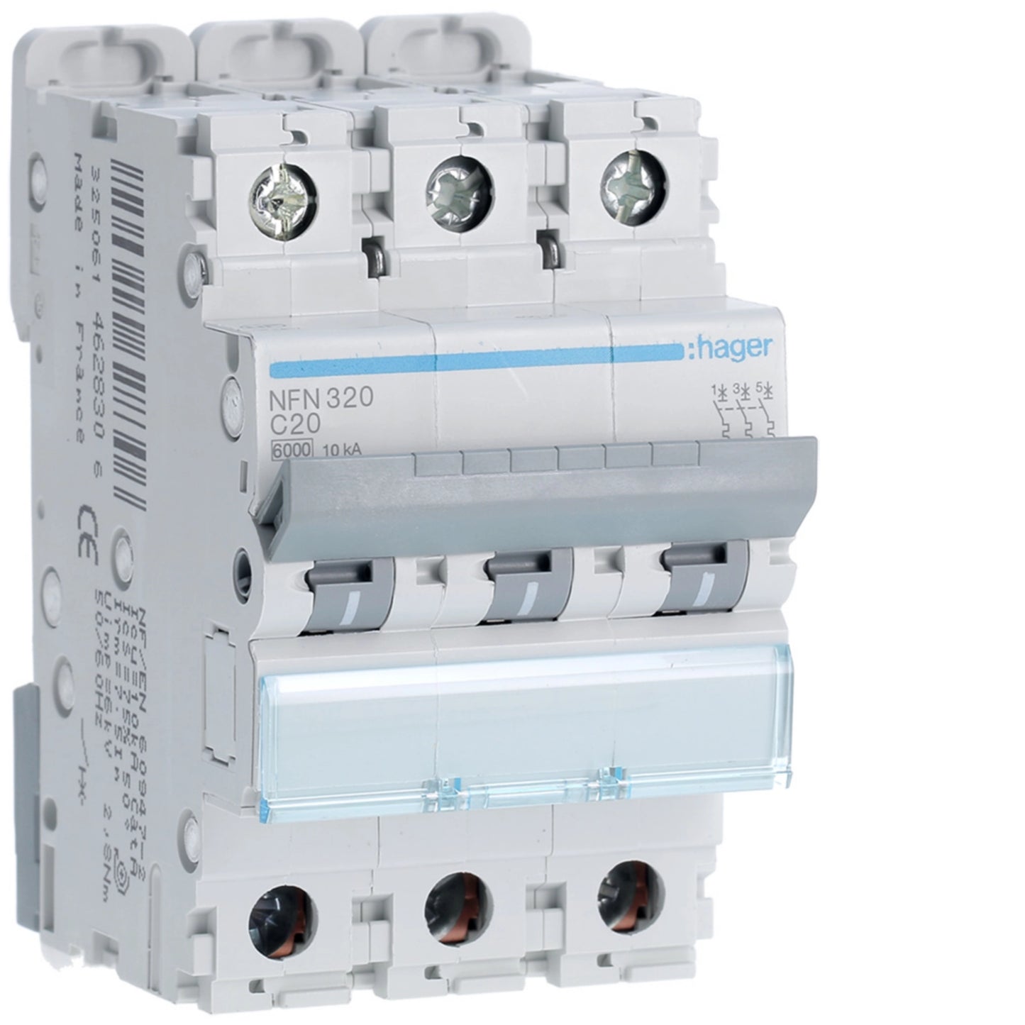 Disjuntor 3P 20A C 6/10kA 3 Módulos