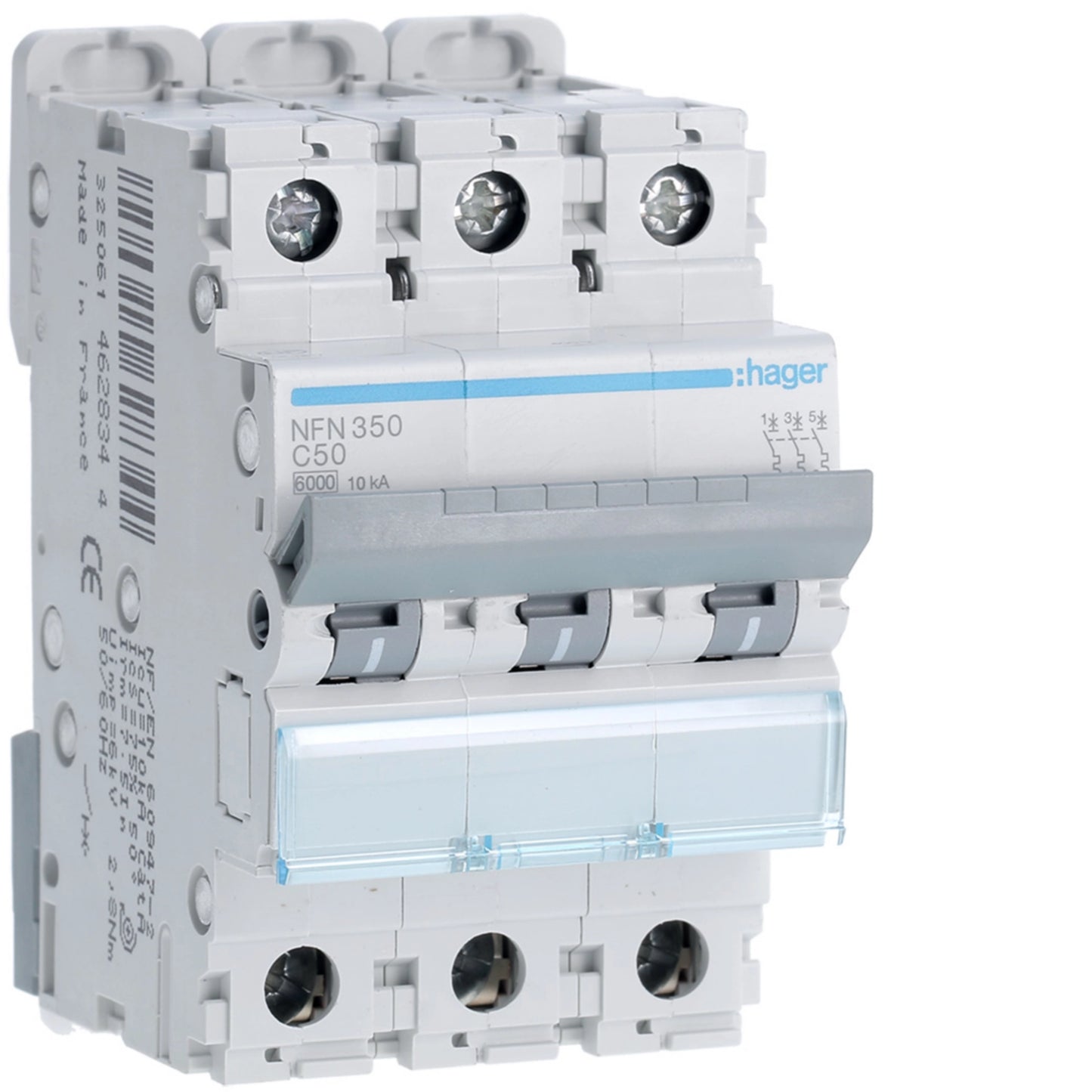 Disjuntor 3P 50A C 6/10kA 3 Módulos