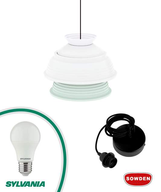 Kit Abajur CL4 com Florão & Lâmpada 1055LM E27 4000K