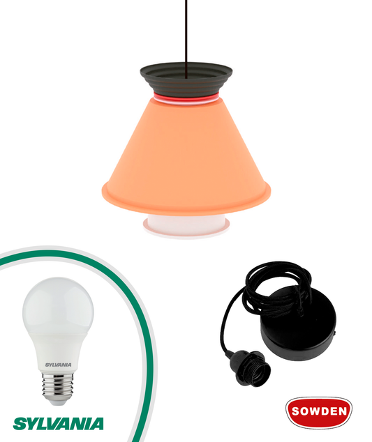 Kit Abajur CL2 com Florão & Lâmpada 806LM E27 4000K